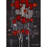Salman Farooqi, 18 x 24 Inchc, Acrylic on Canvas, Cityscape Painting-AC-SF-082